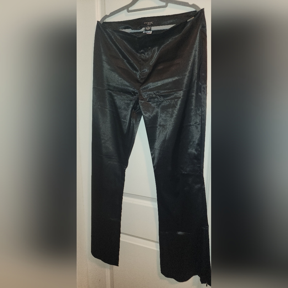 Guess Jeans Vintage Y2K Era Black Satin Pants
